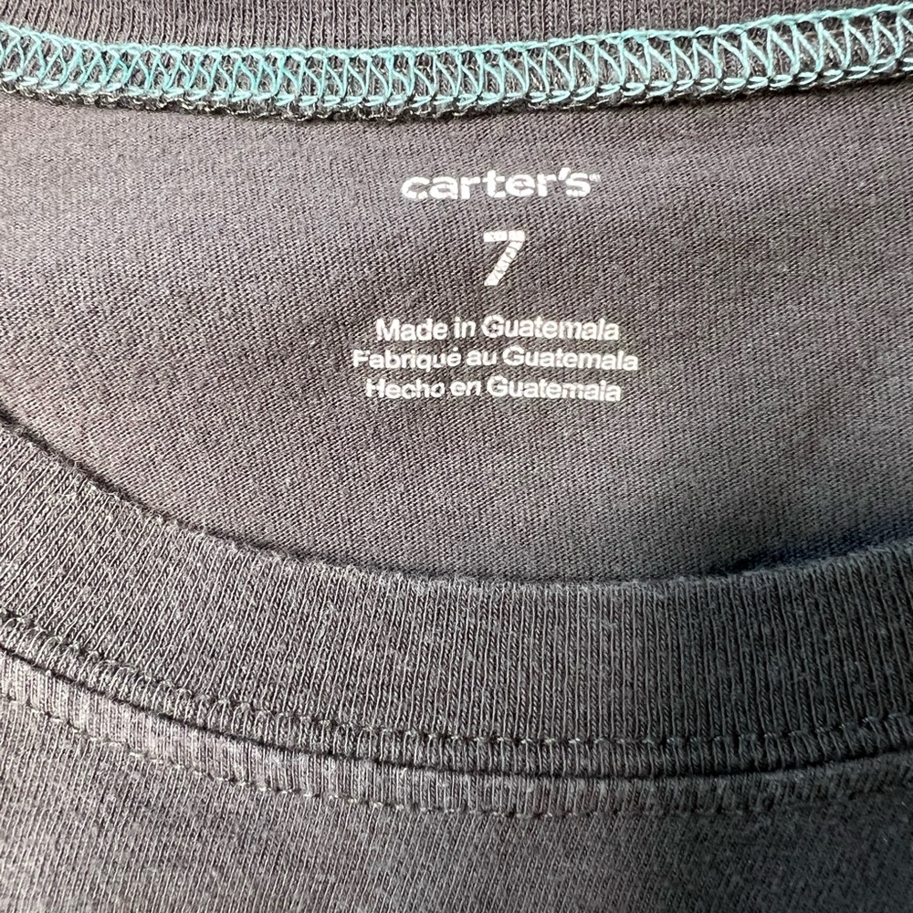 Carter’s Long sleeve Crew Neck Super Secret Agent Graphic Tee Gray Size 7 - Picture 3 of 3